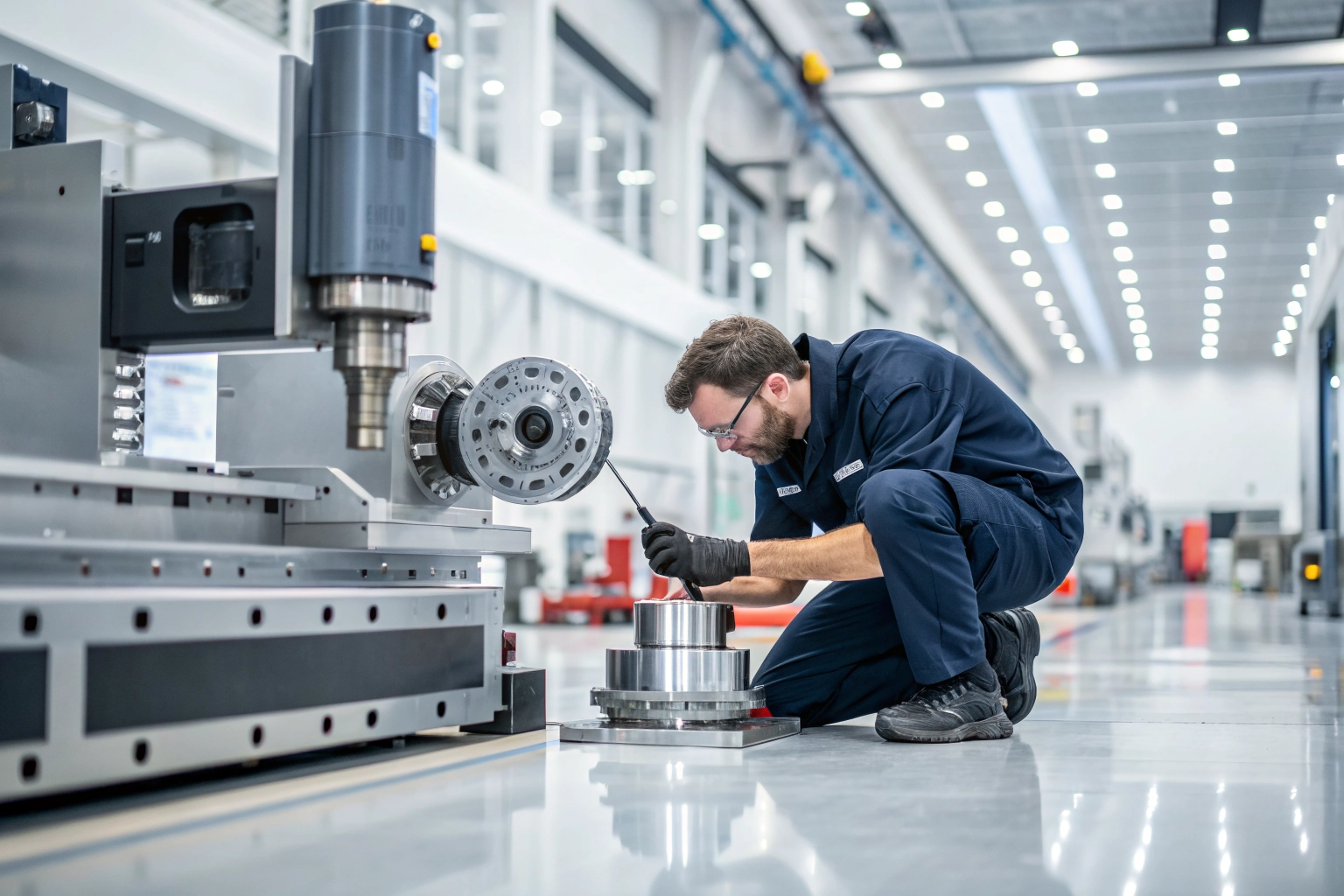 High-precision industrial fabrication at Adebo Industries manufacturing facility.